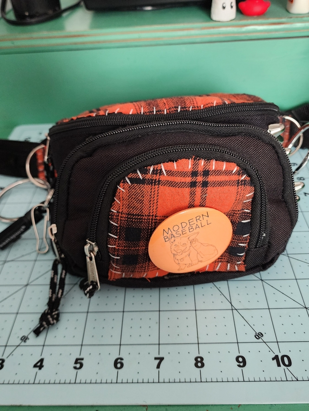 DIY Orange Plaid Punk Fannypack